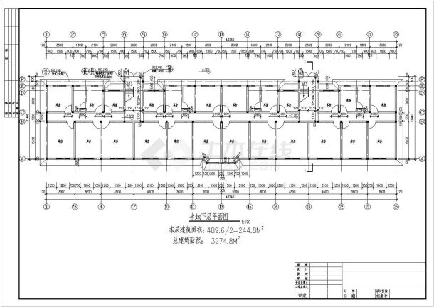 成都市帝昌小区3270平米6层混合结构住宅楼建筑设计CAD图纸（含地下室）-图一