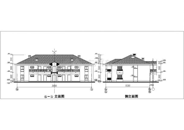 上海市某现代化居住区2层砖混结构酒店式公寓住宅楼建筑设计CAD图纸-图二