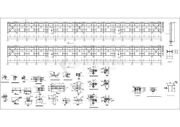 30米跨度钢结构厂房结构施工图-图二