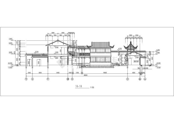 某地区仿古建筑规划设计CAD施工图-图二