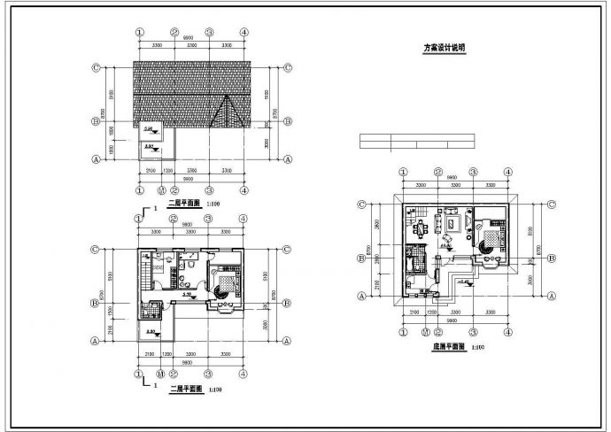 某133㎡二层小户型农宅建筑方案图纸（知名设计院设计）_图1