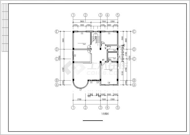 南京安盛家园小区270平米3层砖混结构单体别墅平立面设计CAD图纸-图一