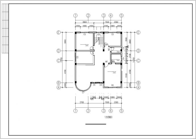 南京安盛家园小区270平米3层砖混结构单体别墅平立面设计CAD图纸_图1