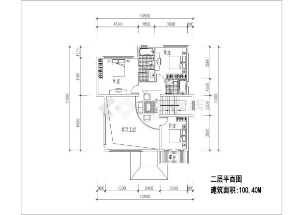 淮阴市某村镇273平米3层砖混结构单体别墅平立剖面设计CAD图纸-图一