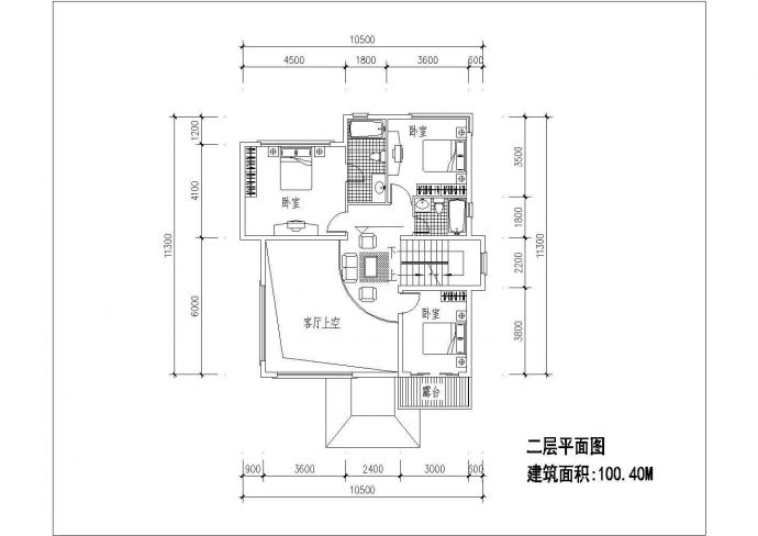 淮阴市某村镇273平米3层砖混结构单体别墅平立剖面设计CAD图纸_图1