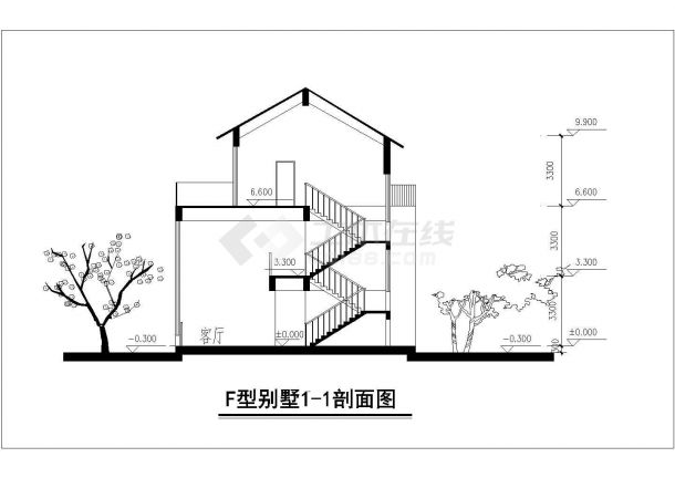 占地136平米3层框混结构单体别墅平剖面设计CAD图纸-图一