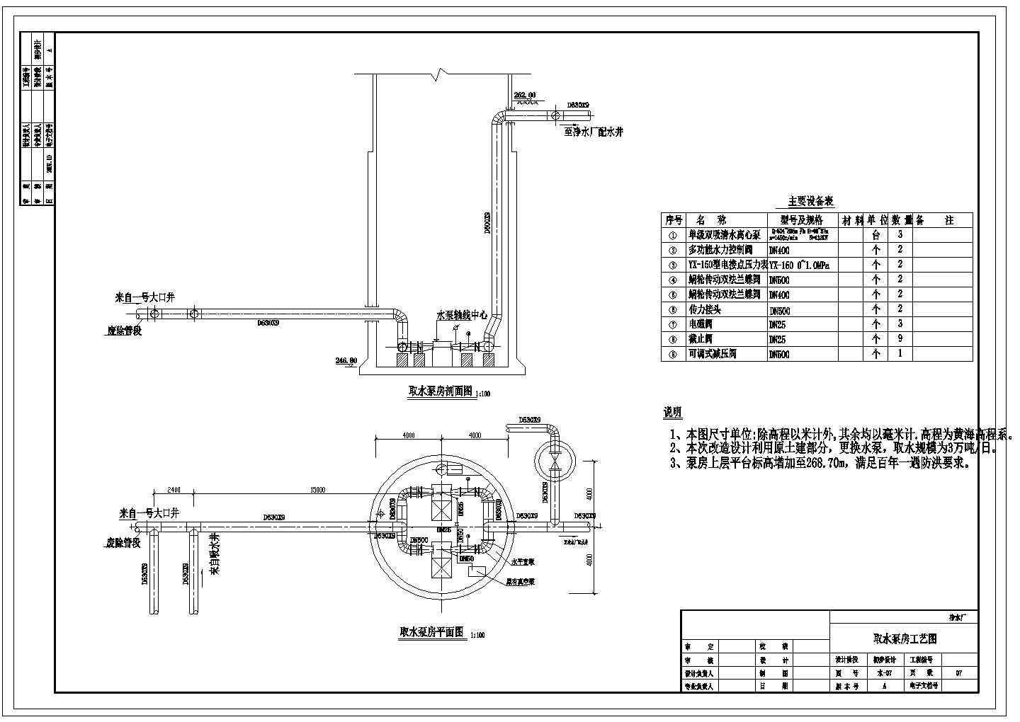 某取水泵房修改图CAD大样节点剖面构造图