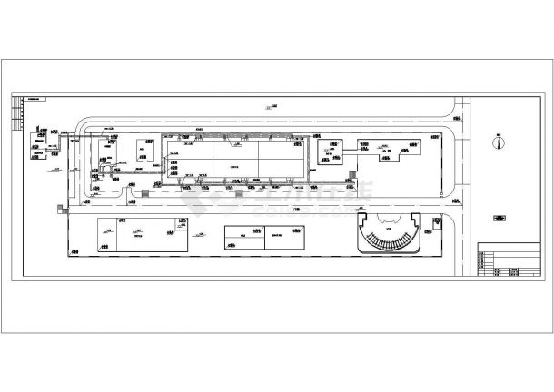 青海某污水处理厂平面配管管沟图CAD节点构造图纸-图一