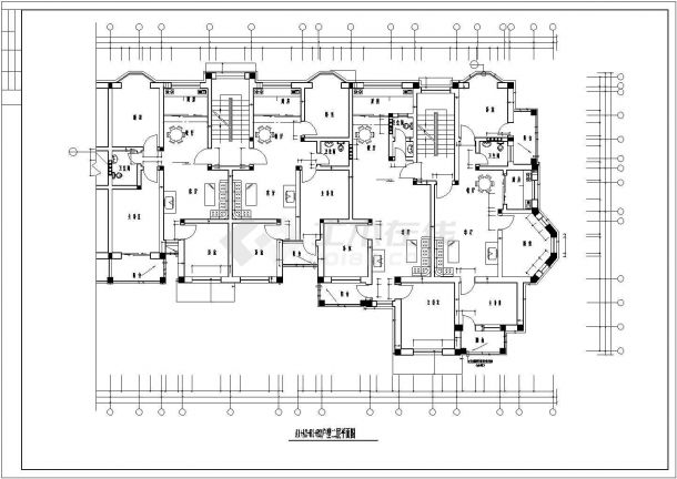 5200平米5层砖混结构住宅楼全套建筑设计CAD图纸（含阁楼和半地下室）-图二