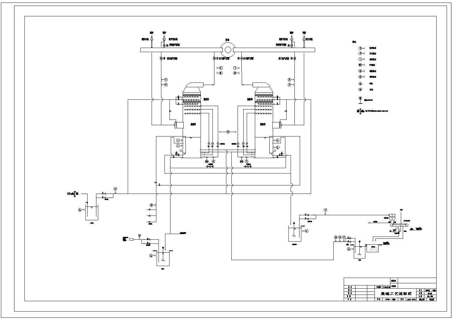 某脱硫工艺流程图CAD节点剖面设计图