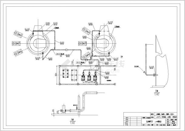 某旧厂氧化空气管路CAD全套完整节点施工图纸-图一
