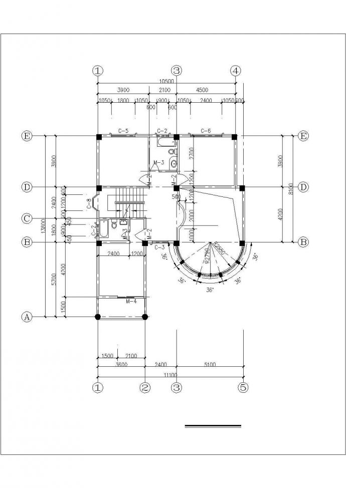 株洲市广济村295平米3层砖混结构独栋乡村别墅建筑设计CAD图纸_图1