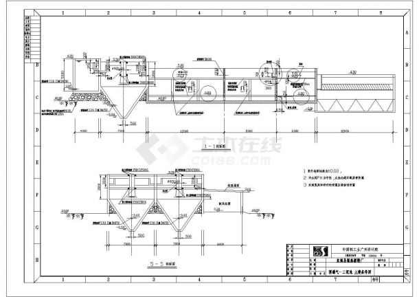 某县酒精废水处理工程土建条件CAD构造全套设计施工图纸-图二