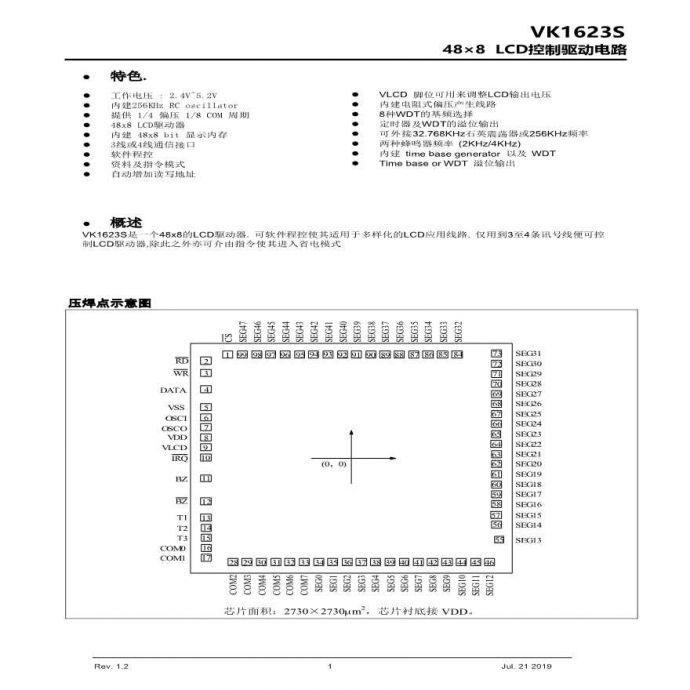 LCD驱动芯片VK1623信息资料分享_图1