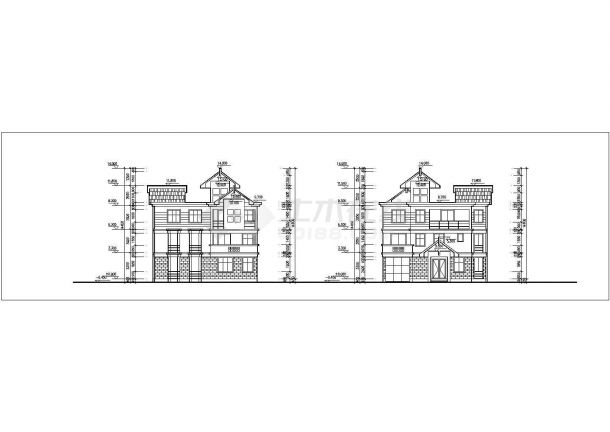 泉州市丰阳新村318平米3层框混结构独栋别墅平立剖面设计CAD图纸-图一