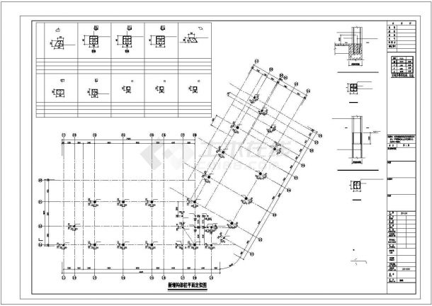 [深圳]三层框架结构老年活动中心改造加固结构施工图-图一