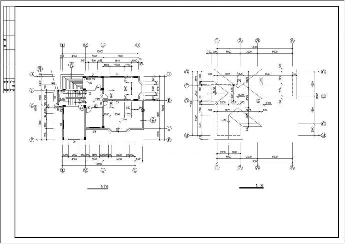 连云港市幸福家园小区420平米3层框混结构单体别墅建筑设计CAD图纸_图1