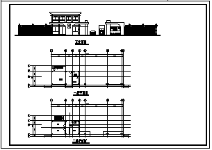 大门设计_某工业园区二层电子厂大门建筑施工cad图，含八种方案设计-图一