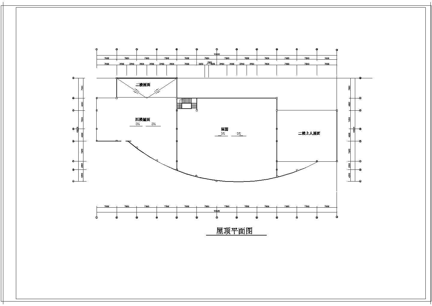 某长93.6米 宽40.2米 五层4642平米某市展览馆CAD建筑设计施工图纸【平立剖 楼梯 目录 建筑设计说明】