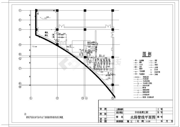 某商业中心中水处理工程CAD完整详细设计图纸-图二