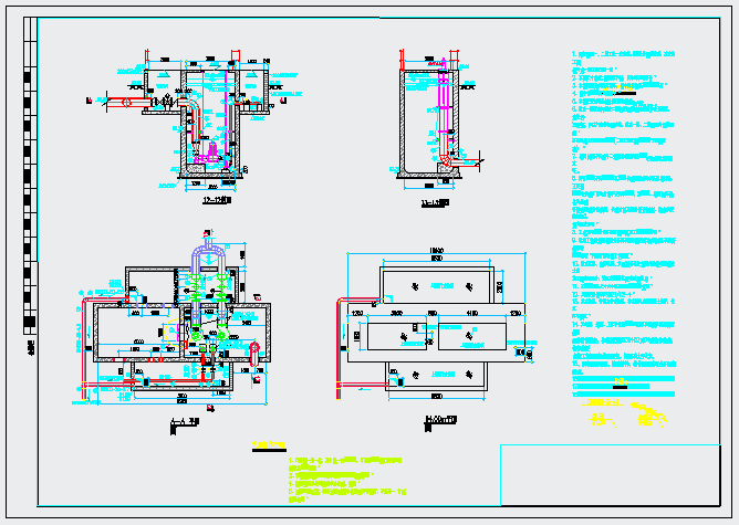 某工艺图含污泥泵房CAD构造节点设计图纸_图1