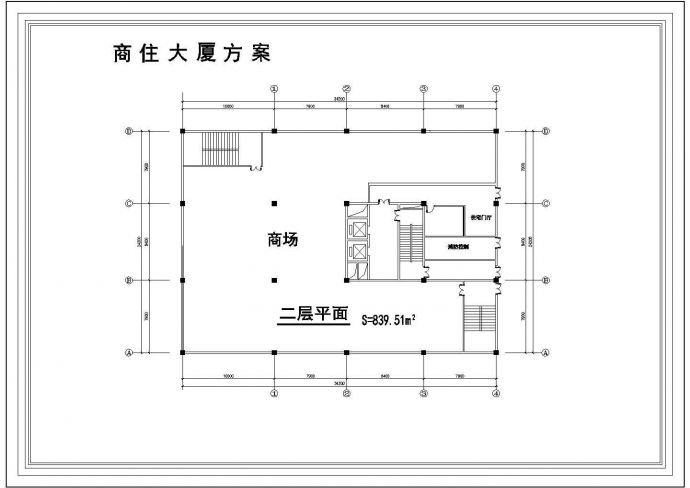 西安某地商住大厦建筑规划CAD参考图_图1