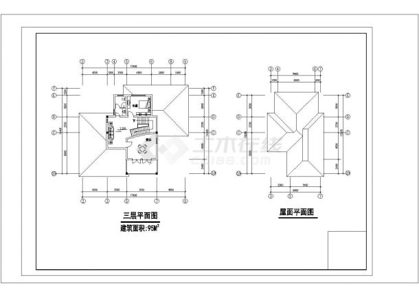 615平方米别墅户型施工CAD设计图-图一