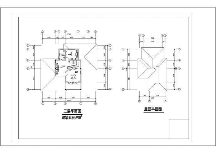 615平方米别墅户型施工CAD设计图_图1