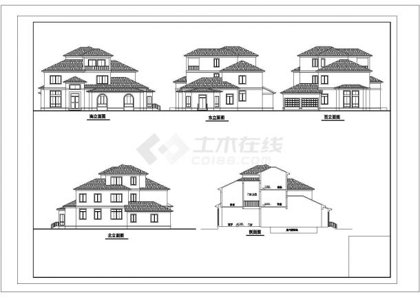 615平方米别墅户型施工CAD设计图-图二