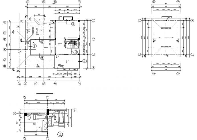 南昌市名邸花园小区310平米3层框架单体别墅建筑设计CAD图纸_图1