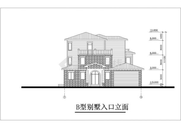上海朗诗园小区410平米3层框混别墅平立剖面设计CAD图纸-图一