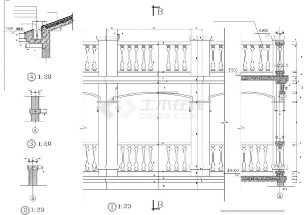 苏州市盛世花园小区390平米3层框混结构单体别墅建筑设计CAD图纸-图二