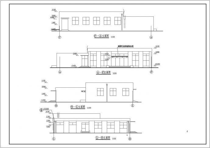 某三层框架结构职工餐厅设计cad全套建筑施工图（ 含设计说明）_图1