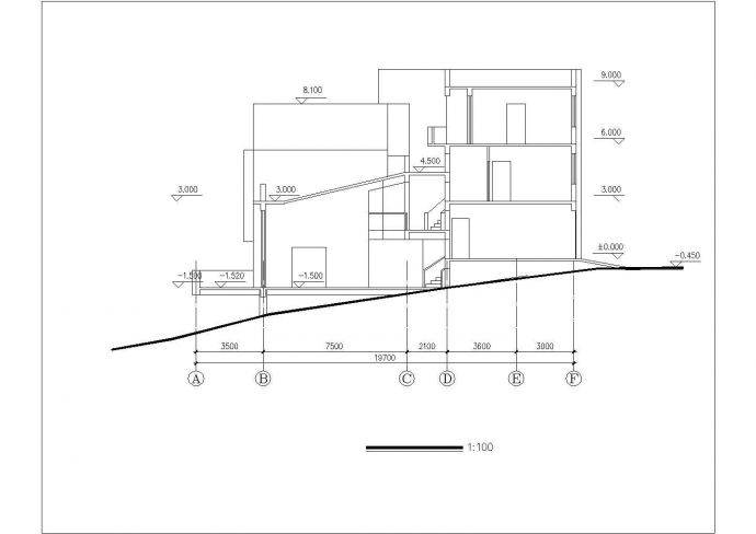 福州市宏福花园小区360平米3层混合结构别墅平立剖面设计CAD图纸_图1