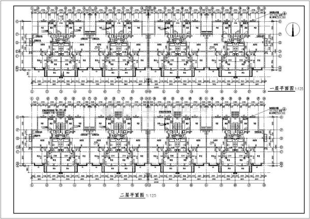 多层欧式住宅建筑设计施工CAD图-图二