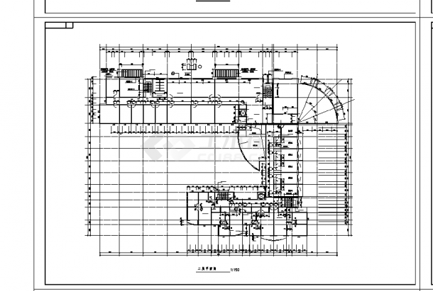 北京2套七层办公楼设计施工cad图纸-图二