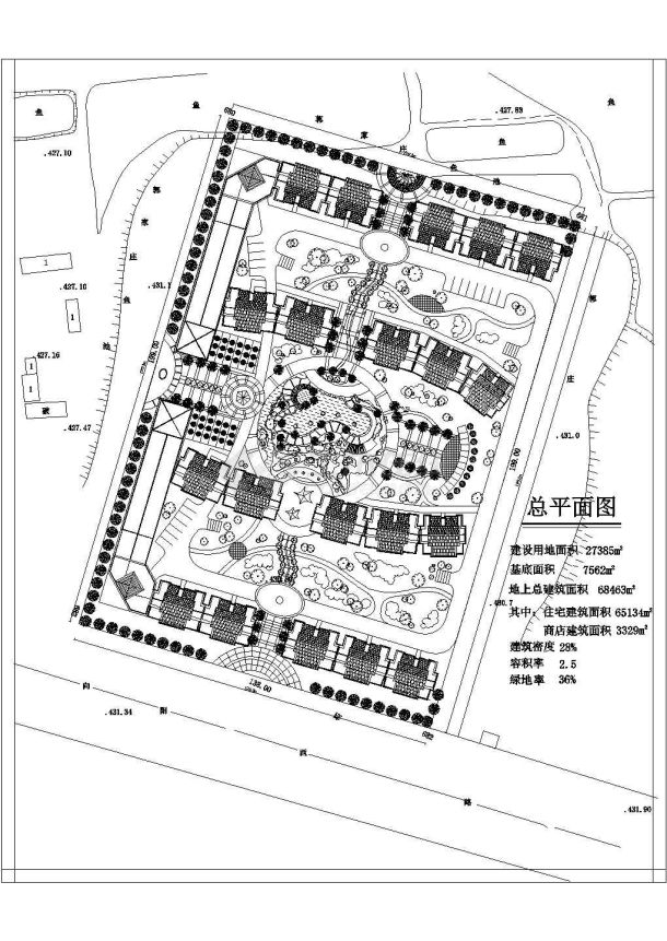 某小区规划设计施工CAD图-图一