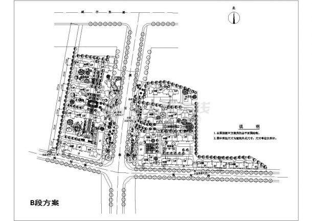 大型小区规划设计施工CAD图-图一