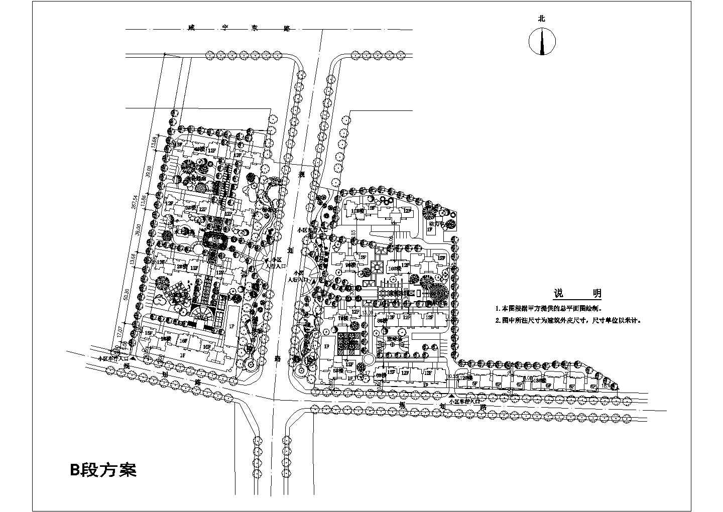 大型小区规划设计施工CAD图
