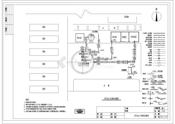 某养殖场废水及大型沼气工程CAD环保设计施工图-图二