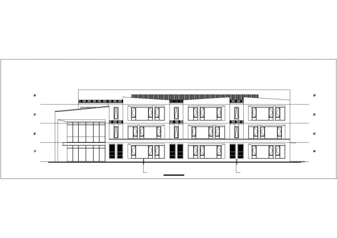 呼和浩特市某幼儿园2800平米左右3层框混教学综合楼建筑CAD设计图纸_图1