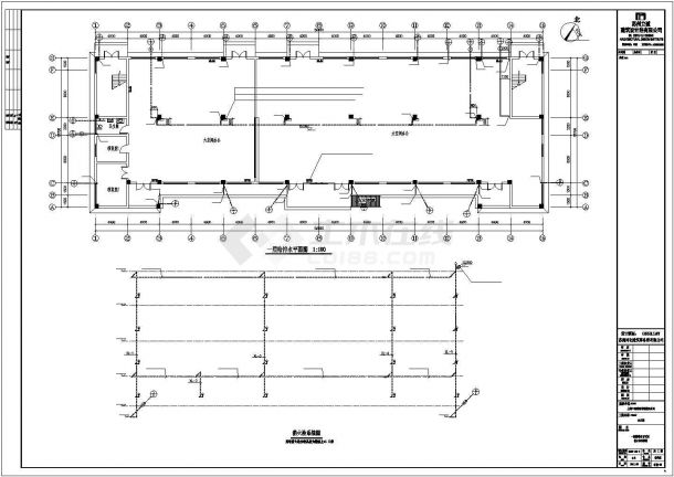 【最新】某公司钢结构办公楼设计方案CAD图纸-图一