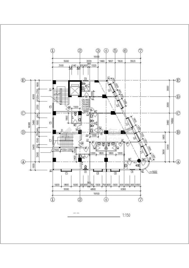 赣州市建设路某居住区10层框架结构民居住宅楼建筑设计CAD图纸-图一