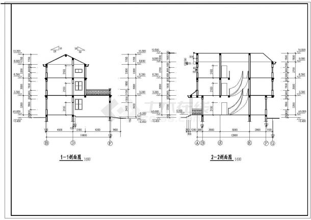 乌鲁木齐市某现代村镇2层混合结构乡村别墅建筑设计CAD图纸（含阁楼）-图一