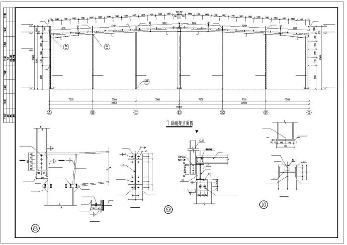 【最新】某单层轻钢结构厂房设计方案CAD图纸_图1