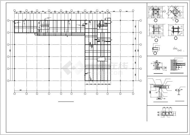 【最新】某二层钢屋面汽车4s店结构设计方案CAD图纸-图一