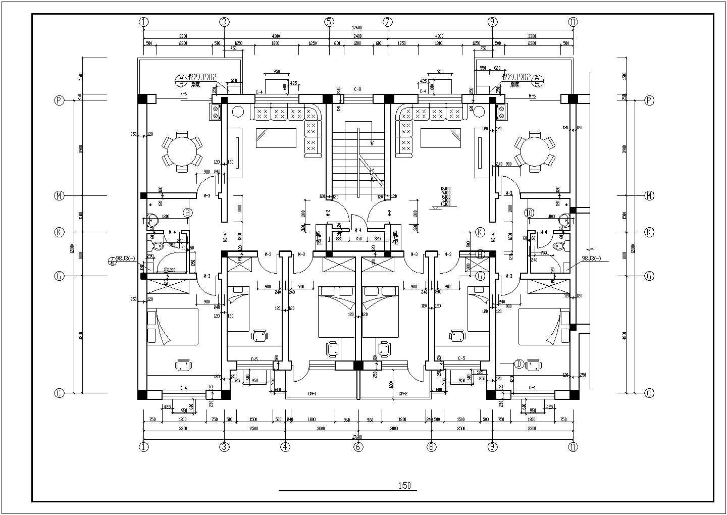 多层住宅全套建筑设计施工CAD图