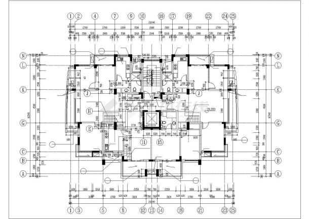 南宁市某小区11层框架公寓住宅楼建筑设计CAD图纸（含机房层和跃层）-图二