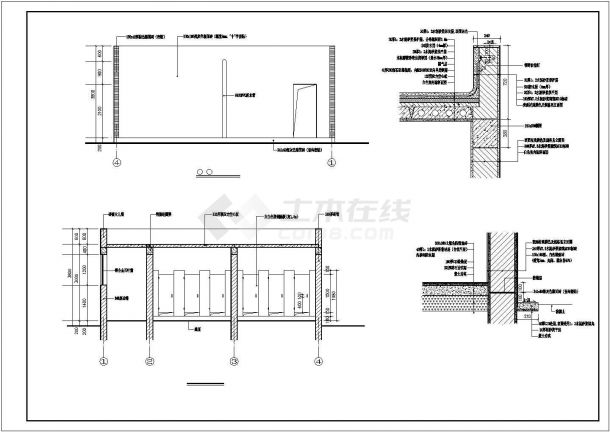 某一层砖混结构厕所设计cad全套建筑施工图（含结构设计，含设计说明）-图一