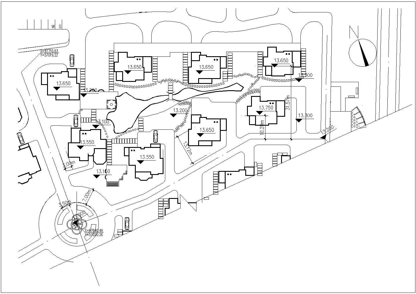 河畔花园规划设计CAD图
